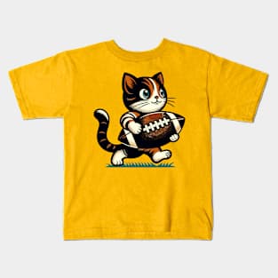 Cat Rugby Football Kids T-Shirt